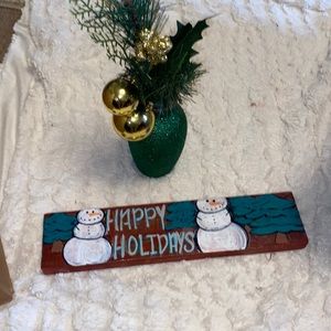 Hand Painted Holiday Sign Holiday Decor Hand Painted Unique Decor